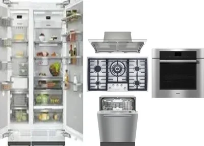 6 Piece Package Includes Refrigerator, Freezer, Cooktop, Wall Oven, Hood And Dishwasher