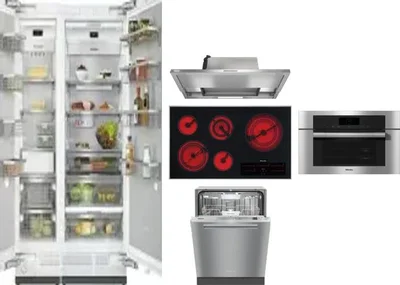6 Piece Package Includes Refrigerator, Freezer, Cooktop, Wall Oven, Hood And Dishwasher