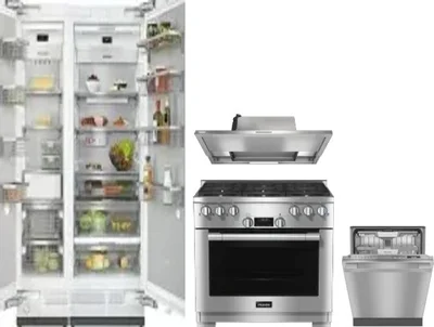 5 Piece Package Includes Refrigerator, Freezer, Range, Hood And Dishwasher