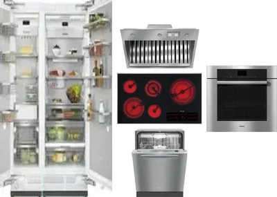 6 Piece Package Includes Refrigerator, Freezer, Cooktop, Wall Oven, Hood And Dishwasher
