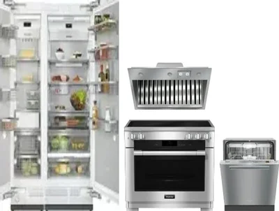 5 Piece Package Includes Refrigerator, Freezer, Range, Hood And Dishwasher