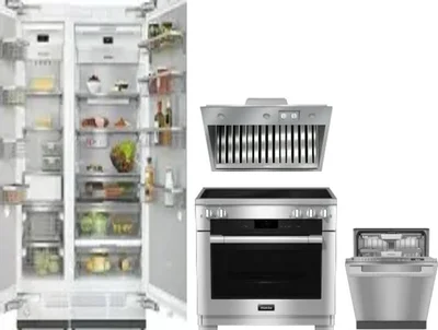 5 Piece Package Includes Refrigerator, Freezer, Range, Hood And Dishwasher