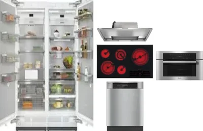 6 Piece Package Includes Refrigerator, Freezer, Cooktop, Wall Oven, Hood And Dishwasher