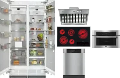 6 Piece Package Includes Refrigerator, Freezer, Cooktop, Wall Oven, Hood And Dishwasher
