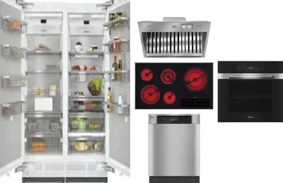 6 Piece Package Includes Refrigerator, Freezer, Cooktop, Wall Oven, Hood And Dishwasher