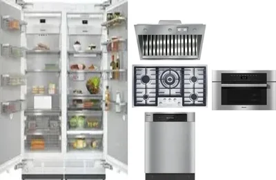 6 Piece Package Includes Refrigerator, Freezer, Cooktop, Wall Oven, Hood And Dishwasher