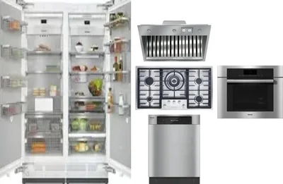 6 Piece Package Includes Refrigerator, Freezer, Cooktop, Wall Oven, Hood And Dishwasher