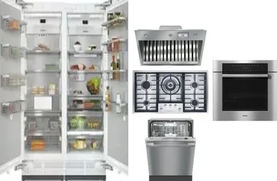 6 Piece Package Includes Refrigerator, Freezer, Cooktop, Wall Oven, Hood And Dishwasher