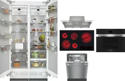 6 Piece Package Includes Refrigerator, Freezer, Cooktop, Wall Oven, Hood And Dishwasher