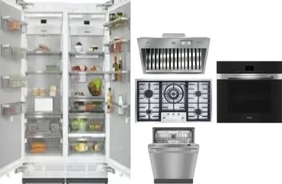 6 Piece Package Includes Refrigerator, Freezer, Cooktop, Wall Oven, Hood And Dishwasher