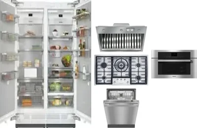 6 Piece Package Includes Refrigerator, Freezer, Cooktop, Wall Oven, Hood And Dishwasher