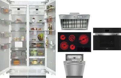 6 Piece Package Includes Refrigerator, Freezer, Cooktop, Wall Oven, Hood And Dishwasher