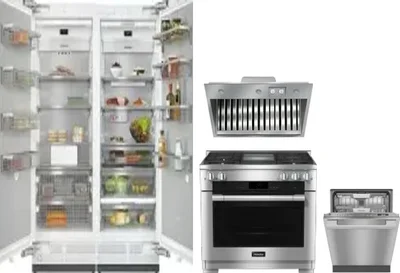 5 Piece Package Includes Refrigerator, Freezer, Range, Hood And Dishwasher