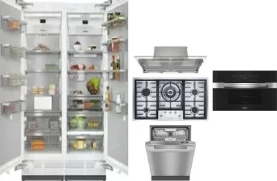 6 Piece Package Includes Refrigerator, Freezer, Cooktop, Wall Oven, Hood And Dishwasher