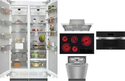 6 Piece Package Includes Refrigerator, Freezer, Cooktop, Wall Oven, Hood And Dishwasher