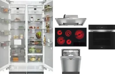 6 Piece Package Includes Refrigerator, Freezer, Cooktop, Wall Oven, Hood And Dishwasher