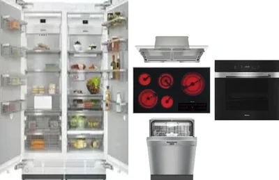 6 Piece Package Includes Refrigerator, Freezer, Cooktop, Wall Oven, Hood And Dishwasher