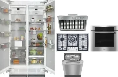 6 Piece Package Includes Refrigerator, Freezer, Cooktop, Wall Oven, Hood And Dishwasher