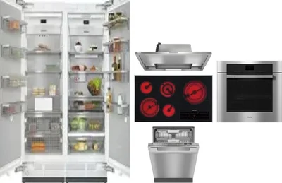 6 Piece Package Includes Refrigerator, Freezer, Cooktop, Wall Oven, Hood And Dishwasher