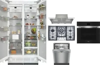 6 Piece Package Includes Refrigerator, Freezer, Cooktop, Wall Oven, Hood And Dishwasher