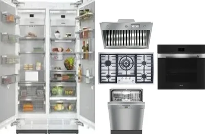 6 Piece Package Includes Refrigerator, Freezer, Cooktop, Wall Oven, Hood And Dishwasher