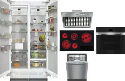 6 Piece Package Includes Refrigerator, Freezer, Cooktop, Wall Oven, Hood And Dishwasher