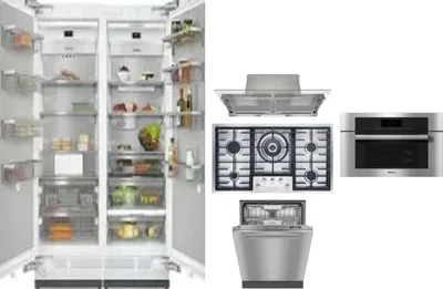 6 Piece Package Includes Refrigerator, Freezer, Cooktop, Wall Oven, Hood And Dishwasher