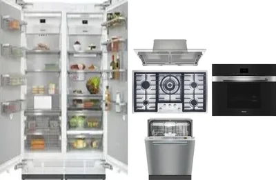 6 Piece Package Includes Refrigerator, Freezer, Cooktop, Wall Oven, Hood And Dishwasher