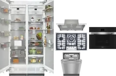 6 Piece Package Includes Refrigerator, Freezer, Cooktop, Wall Oven, Hood And Dishwasher