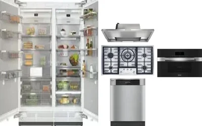 6 Piece Package Includes Refrigerator, Freezer, Cooktop, Wall Oven, Hood And Dishwasher