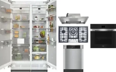 6 Piece Package Includes Refrigerator, Freezer, Cooktop, Wall Oven, Hood And Dishwasher