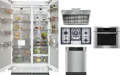6 Piece Package Includes Refrigerator, Freezer, Cooktop, Wall Oven, Hood And Dishwasher