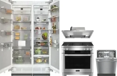 5 Piece Package Includes Refrigerator, Freezer, Range, Hood And Dishwasher