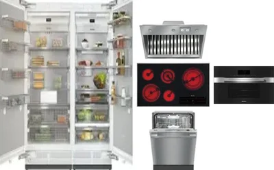 6 Piece Package Includes Refrigerator, Freezer, Cooktop, Wall Oven, Hood And Dishwasher