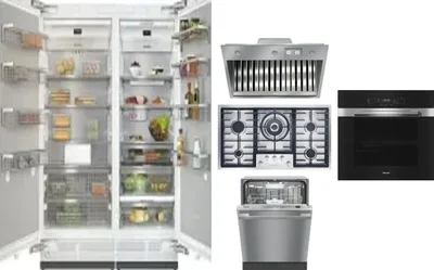 6 Piece Package Includes Refrigerator, Freezer, Cooktop, Wall Oven, Hood And Dishwasher