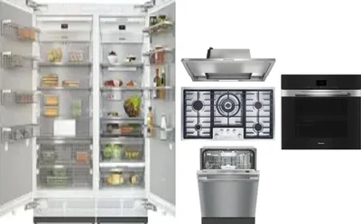 6 Piece Package Includes Refrigerator, Freezer, Cooktop, Wall Oven, Hood And Dishwasher