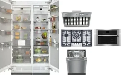 6 Piece Package Includes Refrigerator, Freezer, Cooktop, Wall Oven, Hood And Dishwasher