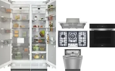 6 Piece Package Includes Refrigerator, Freezer, Cooktop, Wall Oven, Hood And Dishwasher