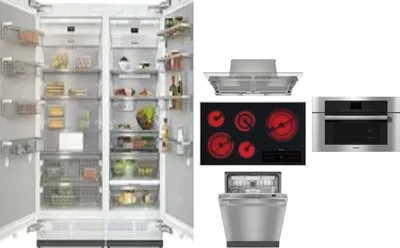 6 Piece Package Includes Refrigerator, Freezer, Cooktop, Wall Oven, Hood And Dishwasher