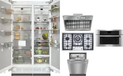6 Piece Package Includes Refrigerator, Freezer, Cooktop, Wall Oven, Hood And Dishwasher