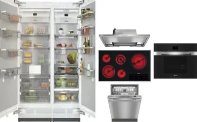 6 Piece Package Includes Refrigerator, Freezer, Cooktop, Wall Oven, Hood And Dishwasher
