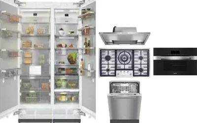 6 Piece Package Includes Refrigerator, Freezer, Cooktop, Wall Oven, Hood And Dishwasher