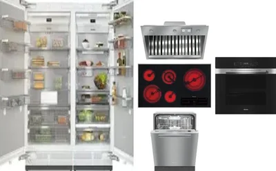 6 Piece Package Includes Refrigerator, Freezer, Cooktop, Wall Oven, Hood And Dishwasher