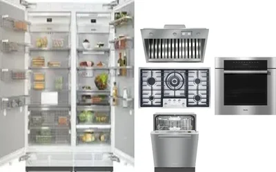 6 Piece Package Includes Refrigerator, Freezer, Cooktop, Wall Oven, Hood And Dishwasher