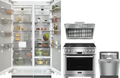 5 Piece Package Includes Refrigerator, Freezer, Range, Hood And Dishwasher
