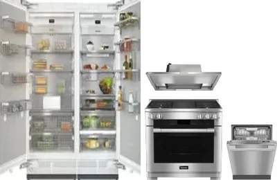 5 Piece Package Includes Refrigerator, Freezer, Range, Hood And Dishwasher