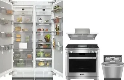 5 Piece Package Includes Refrigerator, Freezer, Range, Hood And Dishwasher
