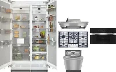 6 Piece Package Includes Refrigerator, Freezer, Cooktop, Wall Oven, Hood And Dishwasher