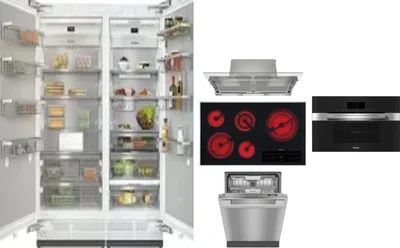 6 Piece Package Includes Refrigerator, Freezer, Cooktop, Wall Oven, Hood And Dishwasher