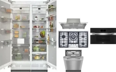 6 Piece Package Includes Refrigerator, Freezer, Cooktop, Wall Oven, Hood And Dishwasher